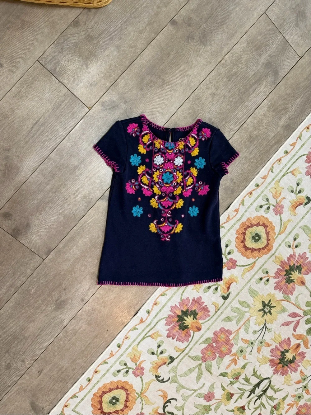 OshKosh b’Gosh 4T Girl Mexican Embroidered Floral Ethnic Boho Tunic Blouse